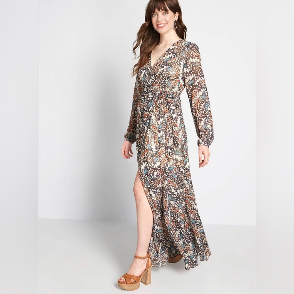 Modcloth Flutter Perfection Butterfly Print Maxi … - image 2